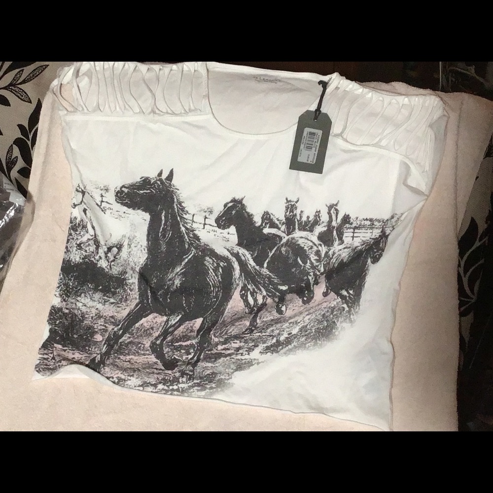 ALLSAINTS riders slash shoulder tee shirt
